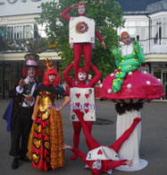 Alice in Wonderland party theme- Acrobatic cards in action