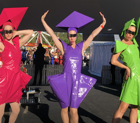 studio 54 + Austin Powers themed walkabout act- The Fashionistas Walkabout -Dance act - brandish some attitude at your Festival, Art, Fashion or Studio 54 themed event
