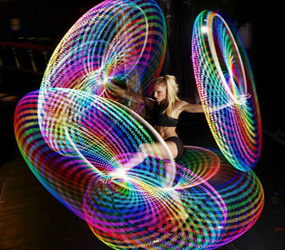 CIRCUS ACTS HIRE - FUTURISTIC LED HOOP SHOW - SCI-FI THEMED SHOWS