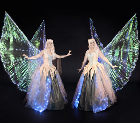 CHRISTMAS ENTERTAINMENT - BOOK THE GLIDING ICE FAIRIES FOR YOUR XMAS EVENT, PARADE - LED ACTS HIRE