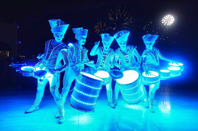 LED DRUMMING TROUPE - STRIKE WORLDWIDE HIRE FOR YOUR EVENT OR PARADE