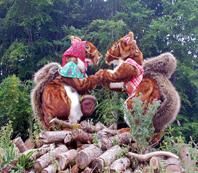 Nature THEMED ACTS - COMICAL SQUIRREL DUO ACT UK