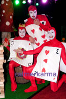 Alice in Wonderland acrobatic card antics