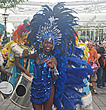 Carnival dancers and drummers - The London Eye