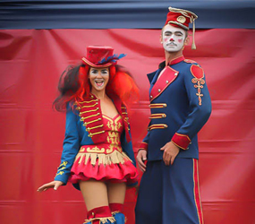 CIRCUS & GREATEST SHOWMAN THEMED STILTS TO HIRE 