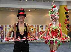 CIRCUS THEMED ENTERTAINMENT - CANDY AND CANAPE HOSTS AND HOSTESSES TO HIRE UK