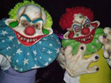 watch out the clown stilts are coming!