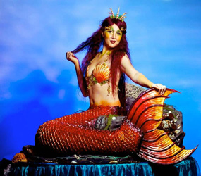 BEACH WATER AND UNDER THE SEAS THEMED ENTERTAINMENT - LIVING MERMAID TABLE TO HIRE
