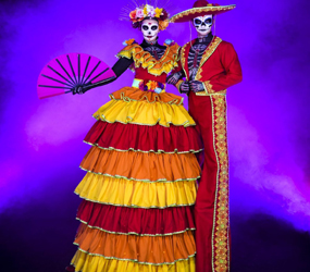 HALLOWEEN STILTS -DAY OF THE DEAD STILT WALKERS HIRE 