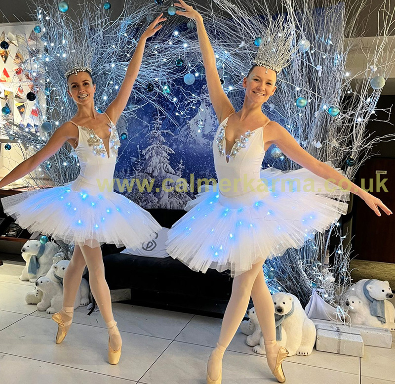 Ice Princess LED Ballerinas to hire - Christmas Winterland Ballet Dancers to hire UK