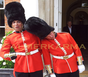 british -queens guards comical interactive act 