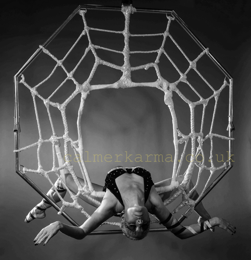 HALLOWEEN-AERIAL ACTS TO HIRE - BLACK WIDOW SPIDER ACT