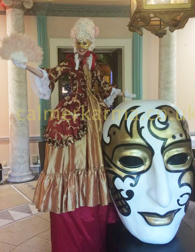 MASQUERADE THEMED STILT WALKERS - LADY VALETTA VENETIAN MASKED BALL ENTERTAINER