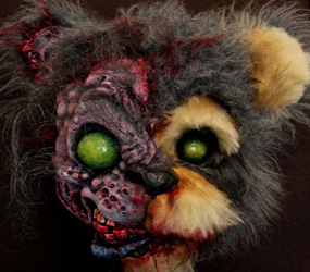 Zombie Teddy Bear act hire - Twisted Halloween Toys hire 